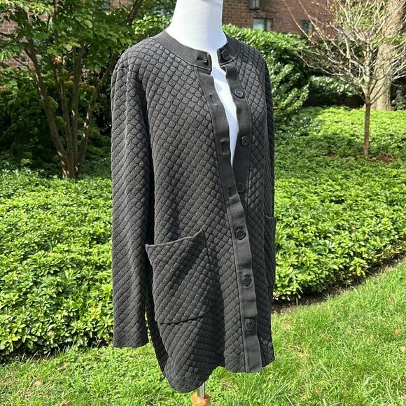 COS Black Textured Knit Longline Cardigan - Picture 3 of 8